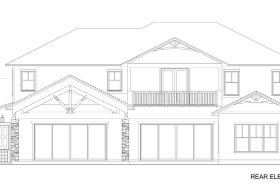 Exterior - Rear Elevation for Traditional House Plan #1058-227 - 4 bed, 4.5 bath
