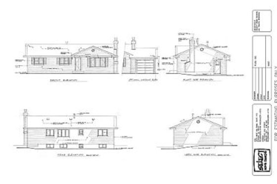 Exterior - Rear Elevation for Ranch House Plan #47-230 - 3 bed, 2 bath