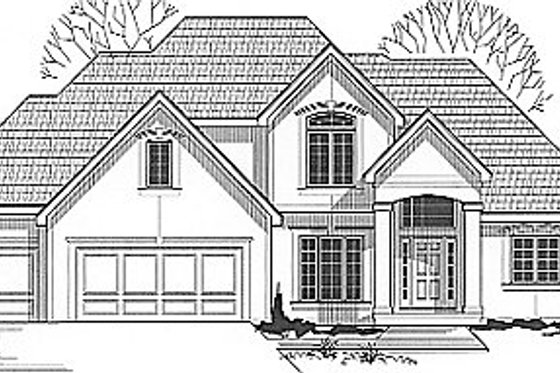 Exterior - Front Elevation for Traditional House Plan #67-426 - 4 bed, 3.5 bath