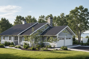 Ranch Exterior - Front Elevation Plan #515-24