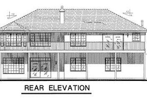 Exterior - Rear Elevation for Mediterranean House Plan #18-1009 - 3 bed, 2 bath