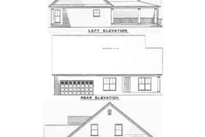 Exterior - Rear Elevation for Country House Plan #17-2120 - 3 bed, 2.5 bath