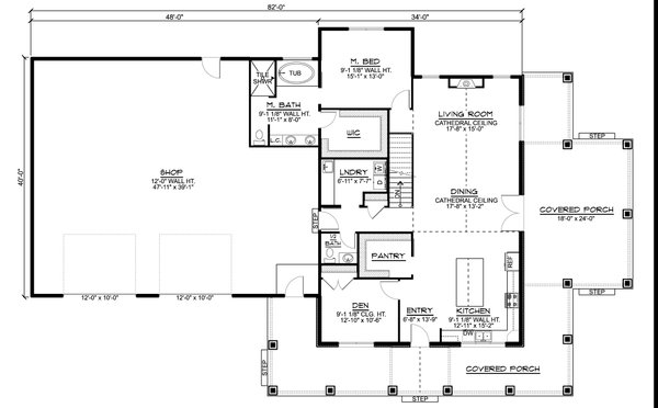 House Design - Barndominium Floor Plan - Main Floor Plan #1064-215