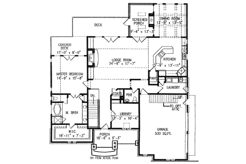 Architectural House Design - Floor Plan - Main Floor for Cottage House Plan #54-137 - 4 bed, 3.5 bath