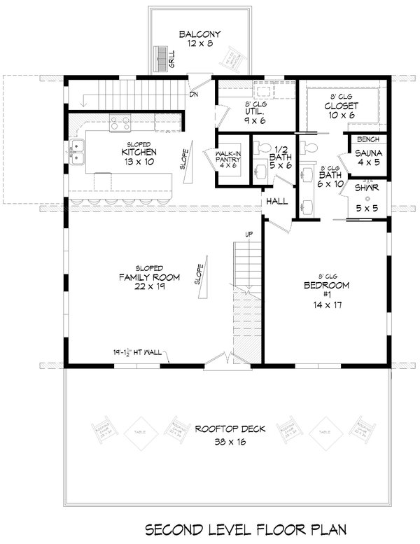 Dream House Plan - Contemporary Floor Plan - Upper Floor Plan #932-1230