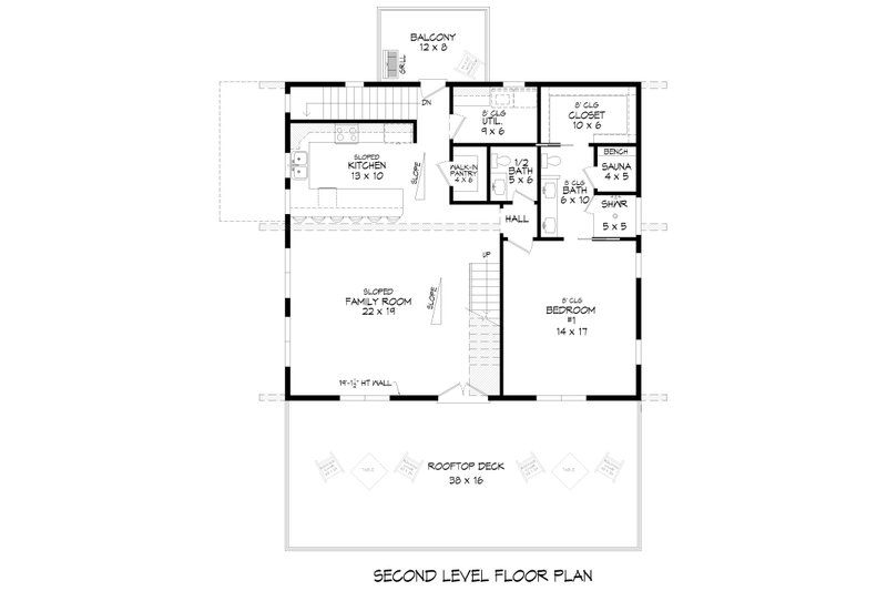 Dream House Plan - Floor Plan - Upper Floor for Contemporary House Plan #932-1230 - 2 bed, 2.5 bath