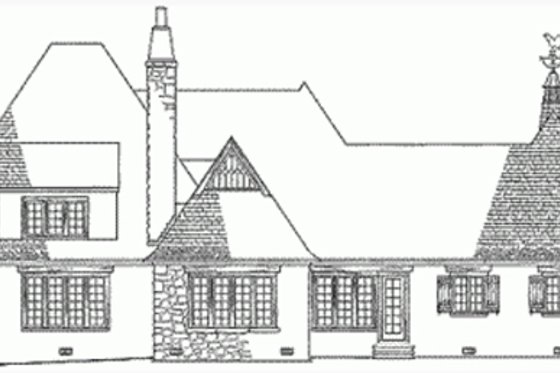 Exterior - Rear Elevation for European House Plan #137-111 - 4 bed, 5.5 bath
