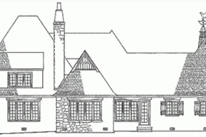 Home Plan - Exterior - Rear Elevation for European House Plan #137-111 - 4 bed, 5.5 bath