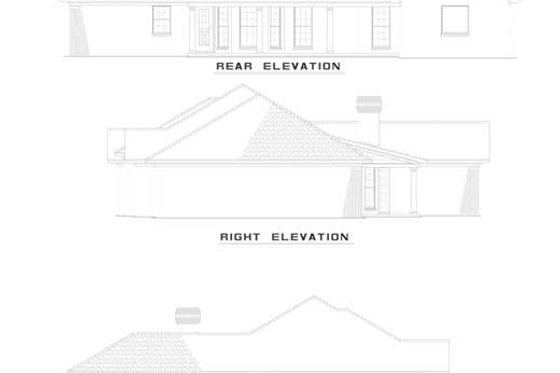 Exterior - Rear Elevation for European House Plan #17-576 - 3 bed, 2 bath