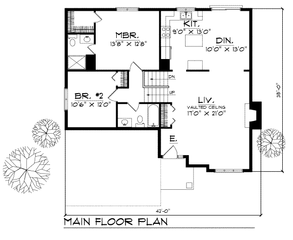 House Plan Design - Traditional Floor Plan - Main Floor Plan #70-108
