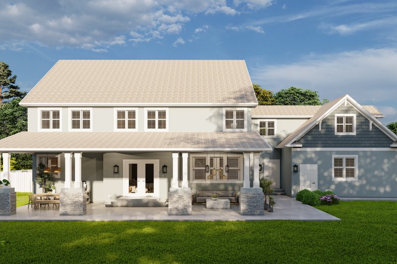 House Design - Exterior - Rear Elevation for Farmhouse House Plan #1060-240 - 5 bed, 3 bath