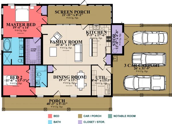 Country Floor Plan - Main Floor Plan #63-394