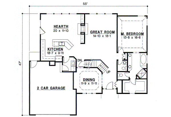 Traditional Floor Plan - Main Floor Plan #67-395