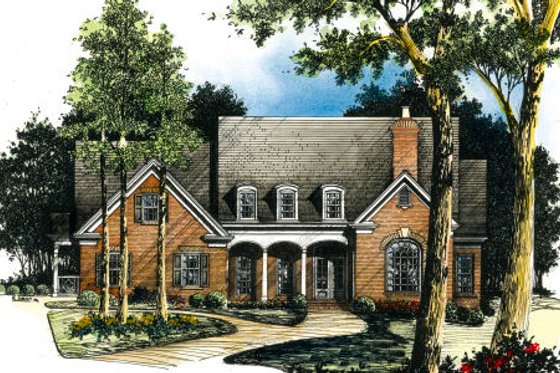 Exterior - Front Elevation for Traditional House Plan #429-3 - 4 bed, 3.5 bath