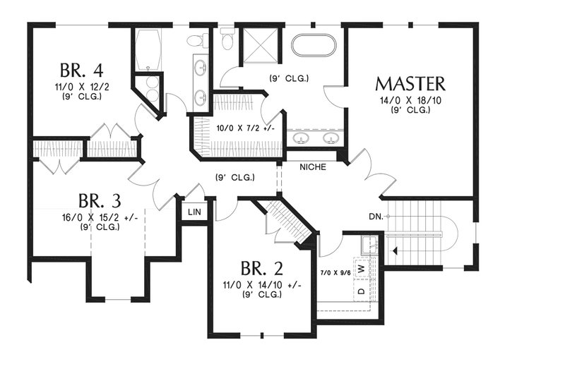 Home Plan - Floor Plan - Upper Floor for Craftsman House Plan #48-932 - 4 bed, 2.5 bath