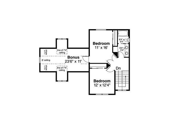 Country Floor Plan - Upper Floor Plan #124-1090