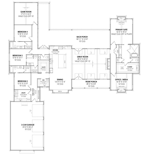 Country Floor Plan - Main Floor Plan #1096-18