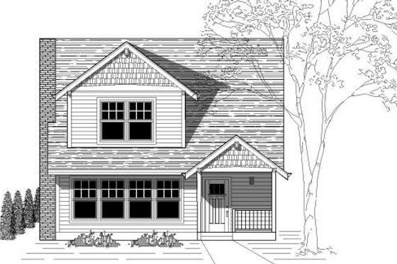 Exterior - Front Elevation for Traditional House Plan #423-11 - 4 bed, 2 bath