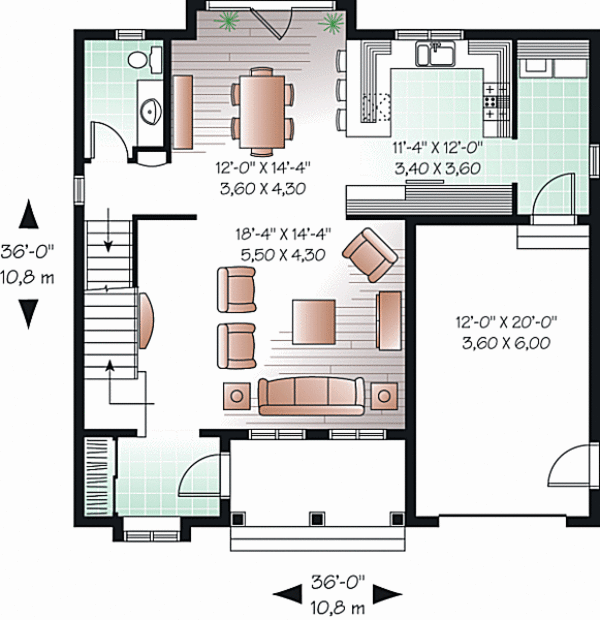Architectural House Design - Farmhouse Floor Plan - Main Floor Plan #23-2257