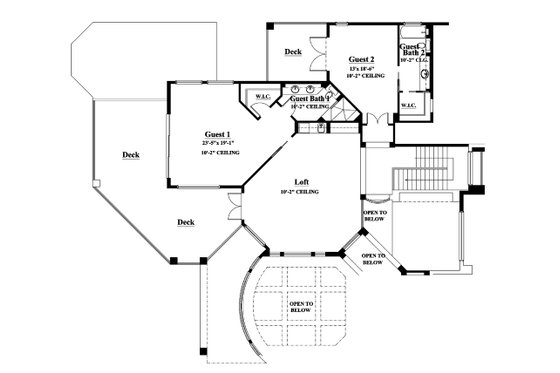 Floor Plan - Upper Floor for Mediterranean House Plan #930-15 - 5 bed, 6 bath