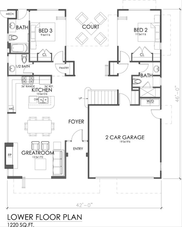 Home Plan - Modern Floor Plan - Main Floor Plan #484-2