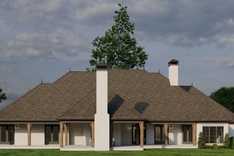Architectural House Design - Exterior - Rear Elevation for European House Plan #17-2387 - 4 bed, 3.5 bath