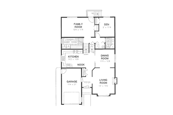 Floor Plan - Main Floor for European House Plan #18-9237 - 4 bed, 3 bath