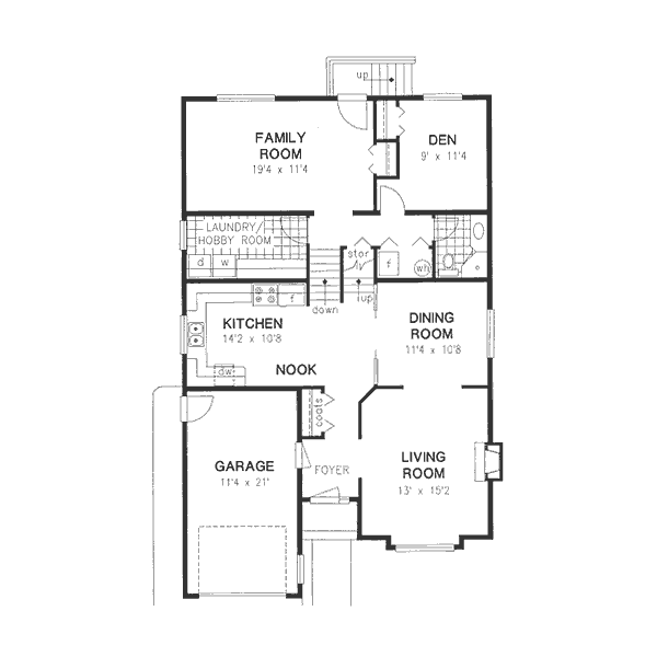 House Blueprint - European Floor Plan - Main Floor Plan #18-9237