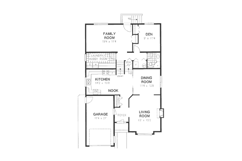Home Plan - Floor Plan - Main Floor for European House Plan #18-9237 - 4 bed, 3 bath