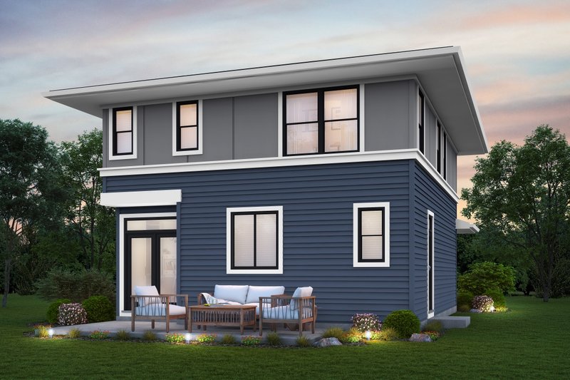 Architectural House Design - Exterior - Rear Elevation for Prairie House Plan #48-1062 - 3 bed, 2.5 bath