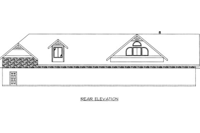 House Blueprint - Exterior - Rear Elevation for Bungalow House Plan #117-621 - 3 bed, 2.5 bath