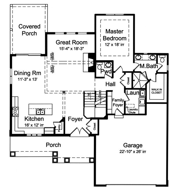 Architectural House Design - Country Floor Plan - Main Floor Plan #46-891