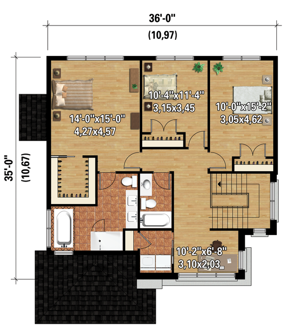 Home Plan - Contemporary Floor Plan - Upper Floor Plan #25-4314