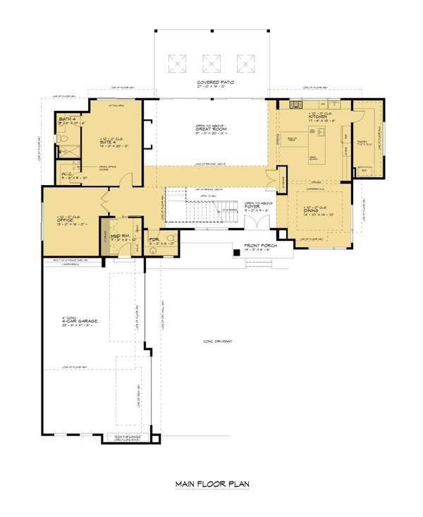 Contemporary Floor Plan - Main Floor Plan #1066-289