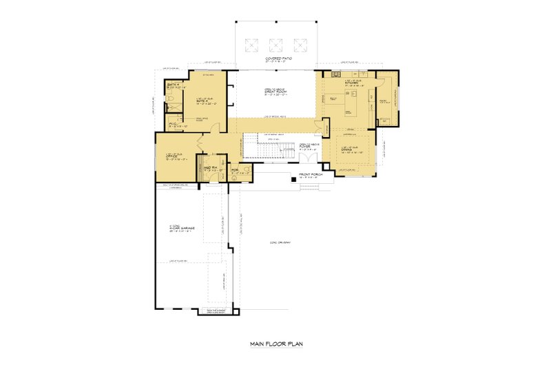 Architectural House Design - Floor Plan - Main Floor for Contemporary House Plan #1066-289 - 4 bed, 4.5 bath