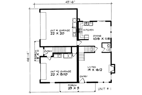 Floor Plan - Main Floor for Traditional House Plan #303-375 - 3 bed, 2.5 bath
