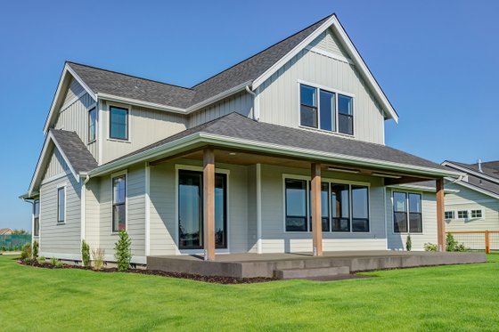 Exterior - Rear Elevation for Farmhouse House Plan #1070-51 - 4 bed, 2.5 bath