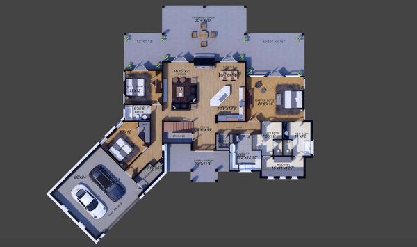Architectural House Design - Craftsman Floor Plan - Main Floor Plan #1110-12