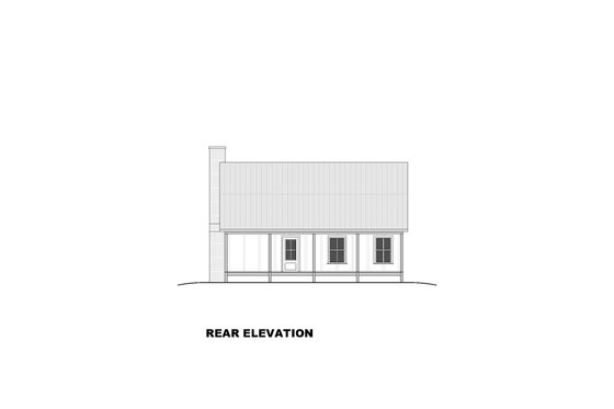 Exterior - Rear Elevation 2 for Cottage House Plan #1117-11 - 2 bed, 2.5 bath