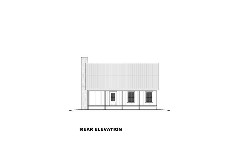 House Plan Design - Exterior - Rear Elevation 2 for Cottage House Plan #1117-11 - 2 bed, 2.5 bath