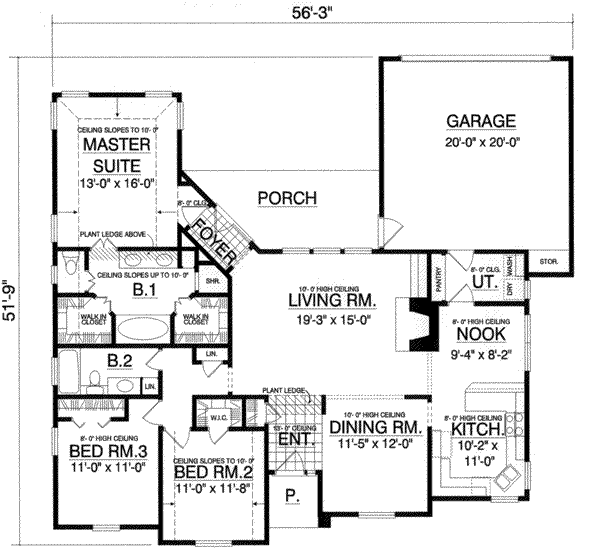 House Plan Design - European Floor Plan - Main Floor Plan #40-353