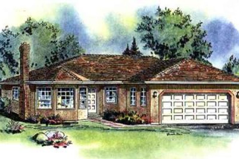 House Blueprint - Ranch Exterior - Front Elevation Plan #18-107