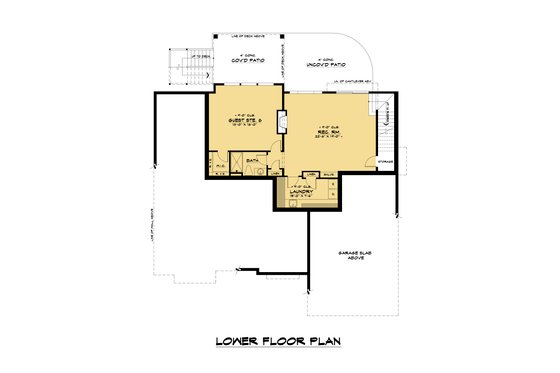 Floor Plan - Lower Floor for Contemporary House Plan #1066-139 - 7 bed, 4.5 bath