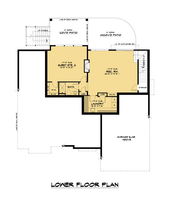 House Design - Contemporary Floor Plan - Lower Floor Plan #1066-139