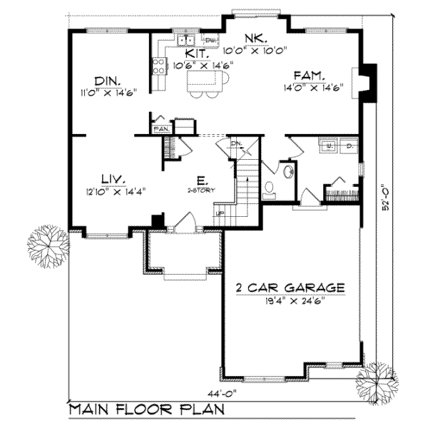 Traditional Floor Plan - Main Floor Plan #70-369