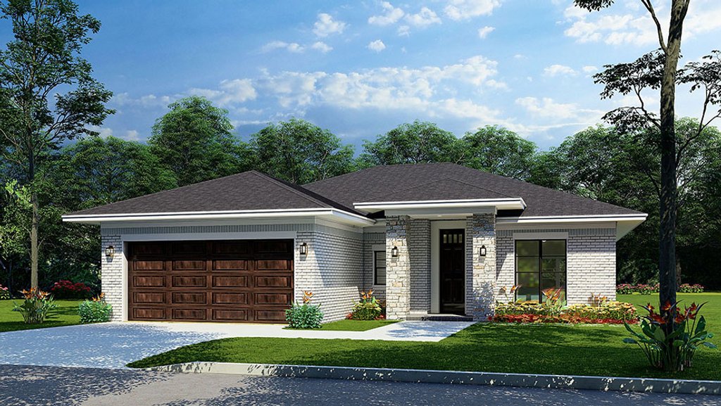 Contemporary Style House Plan - 3 Beds 2 Baths 1491 Sq/Ft Plan #923-228