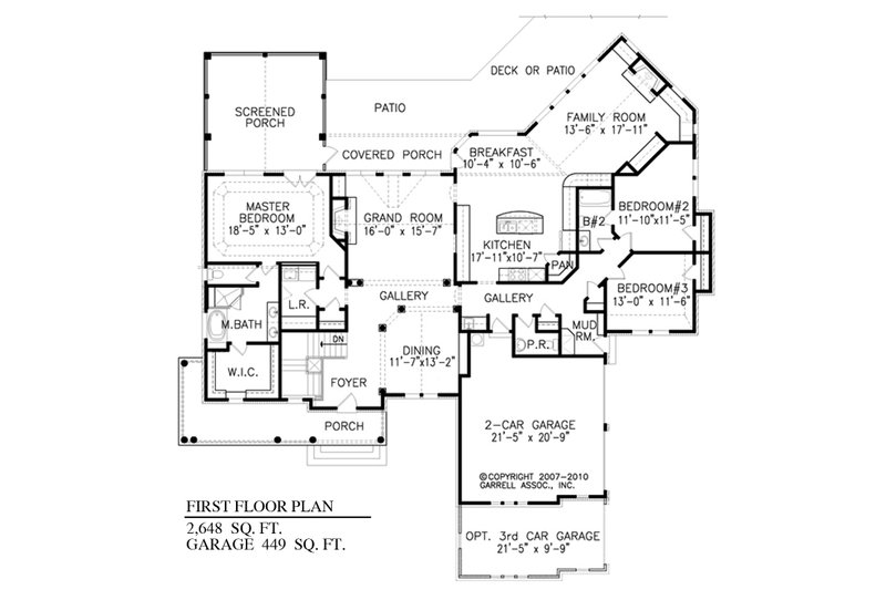 Dream House Plan - Floor Plan - Main Floor for Ranch House Plan #54-535 - 3 bed, 2.5 bath