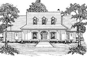 Southern Exterior - Front Elevation Plan #36-213