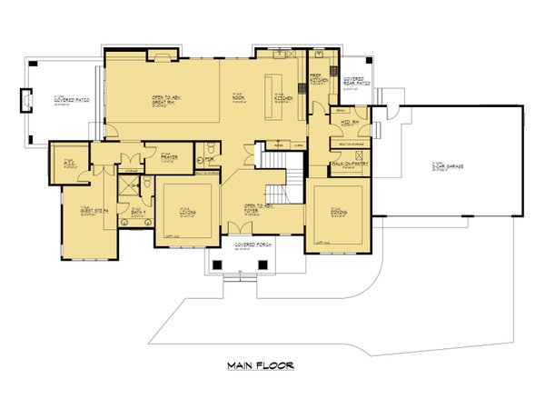 Architectural House Design - Mediterranean Floor Plan - Main Floor Plan #1066-276