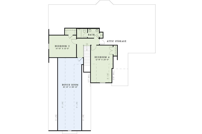 Architectural House Design - Floor Plan - Upper Floor for European House Plan #17-2414 - 4 bed, 2 bath